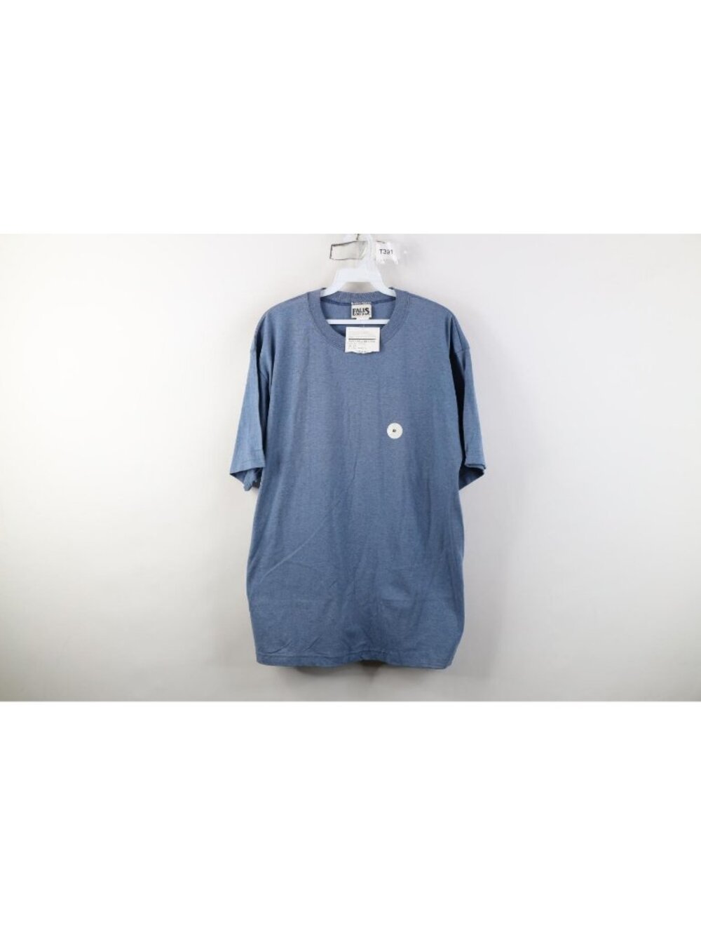 Deadstock Vtg 90s Streetwear Mens Medium Blank Cotton T-Shirt Heather Blue USA